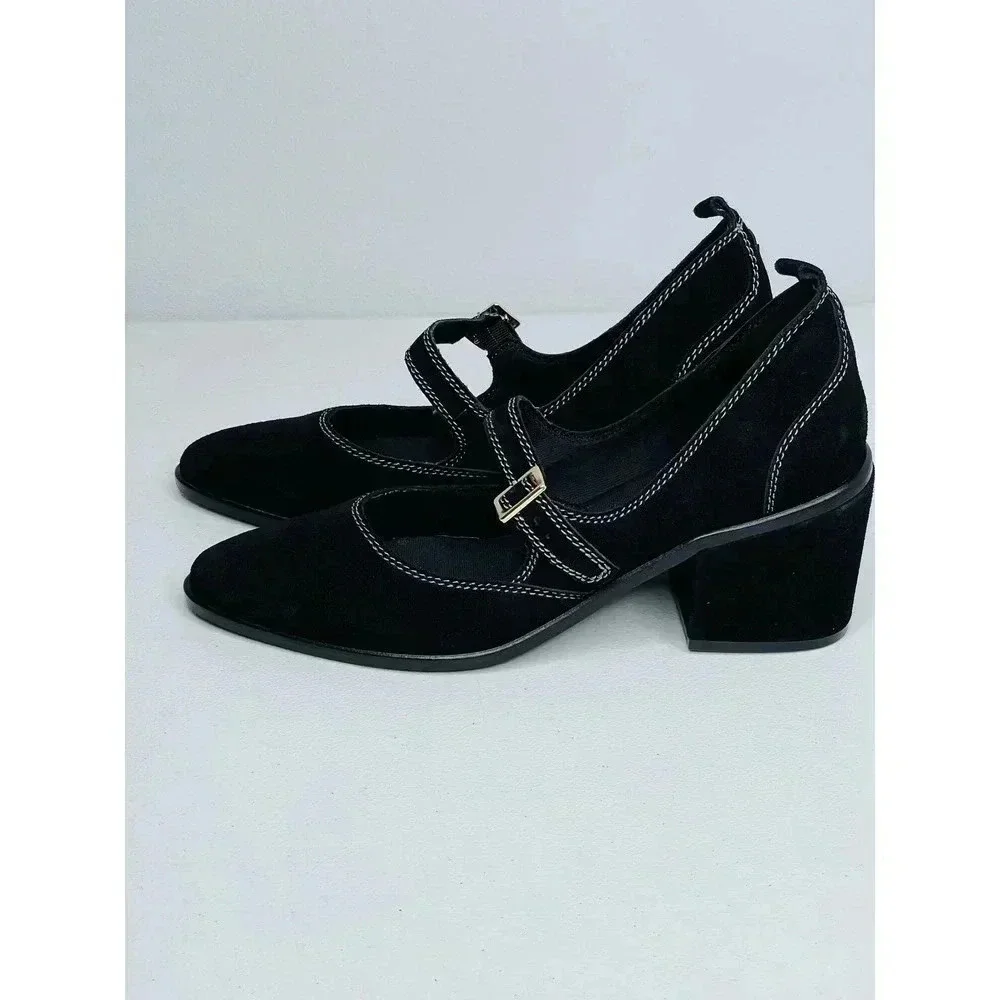 Kelsi Dagger Brooklyn Elm Mary Jane Suede Heels size 9.5 BlackNew - Picture 4 of 12